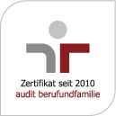 Zertifikatslogo audit berufundfamilie der Gemeinnützigen Hertie-Stiftung (Quelle: berufundfamilie GmbH)
